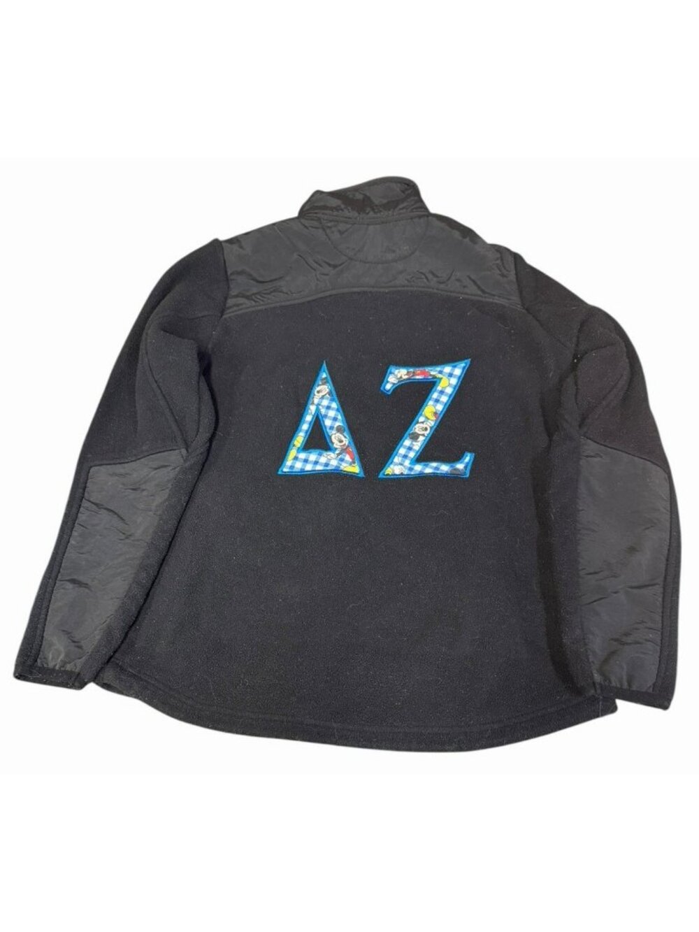Delta Zeta Sorority Full Zip Up Med Jacket Mickey Mouse Embroidered Letters READ